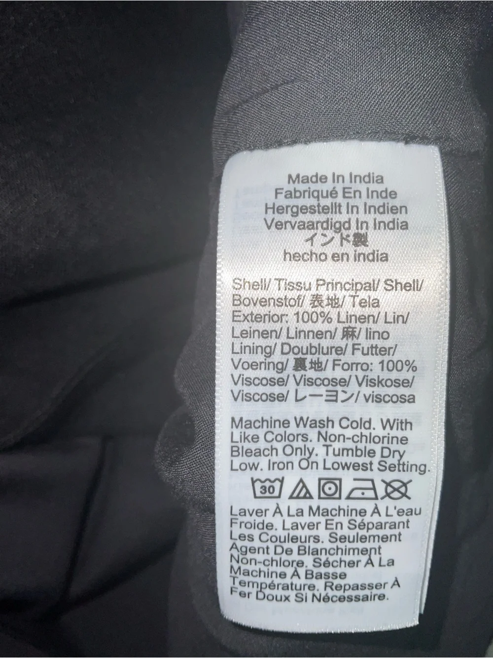 J. Crew Black Cutaway Linen Button-Front Vest